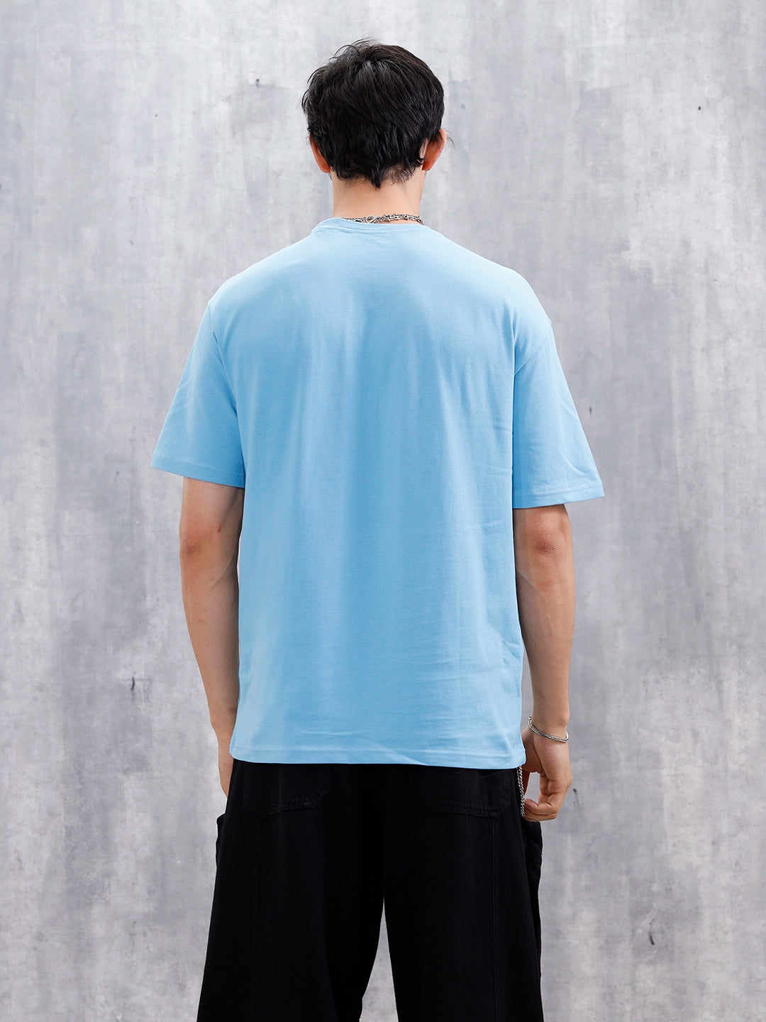 Wrogn Men’s Oversized Graphic Printed T-Shirt | Blue