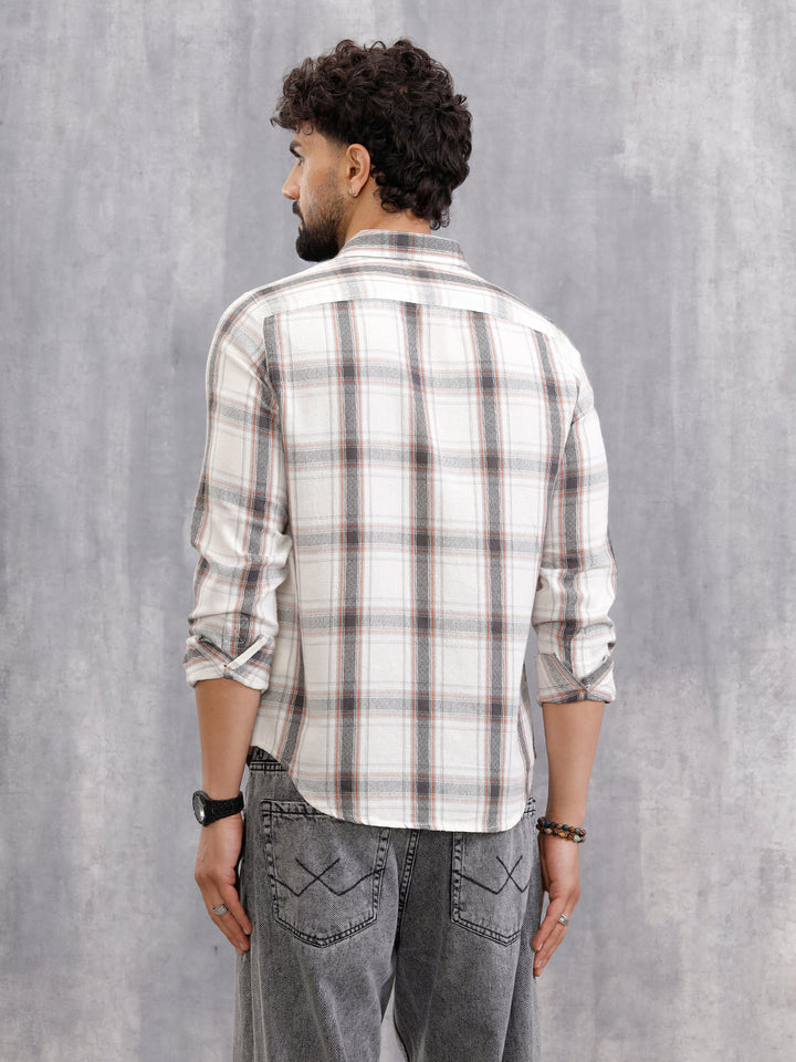 Dobby Textured Shirt In Slim Fit | White