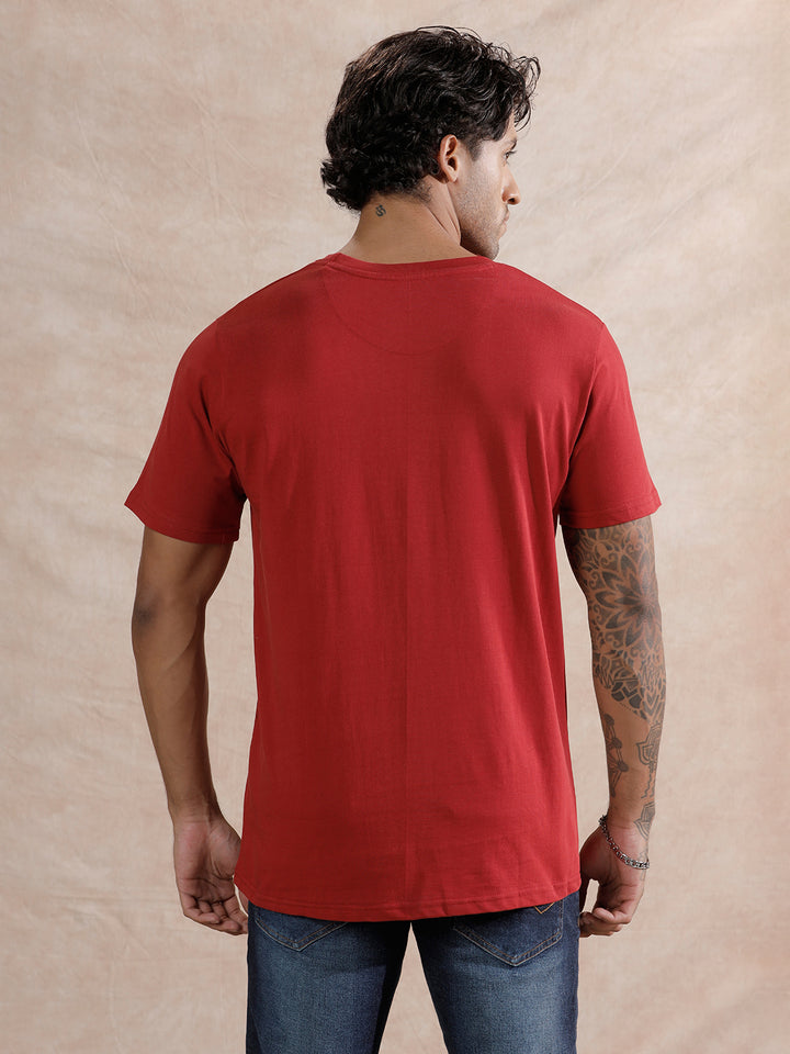 Hazy Logo Slim Fit T-Shirt | Red