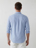 Classic Solid slim fit shirt with refined collar | Blue