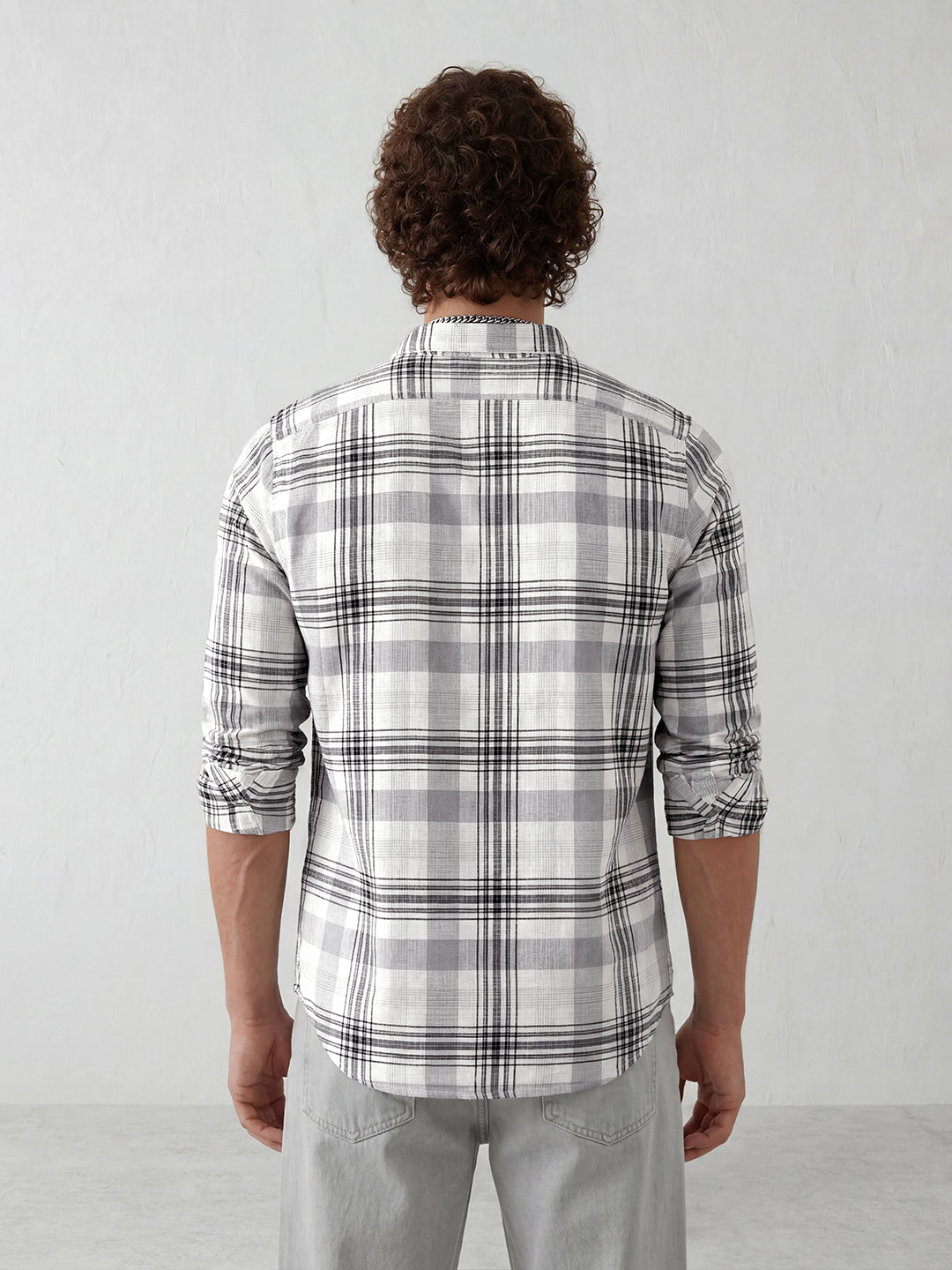 Men's casual checkered pattern shirt | Grey