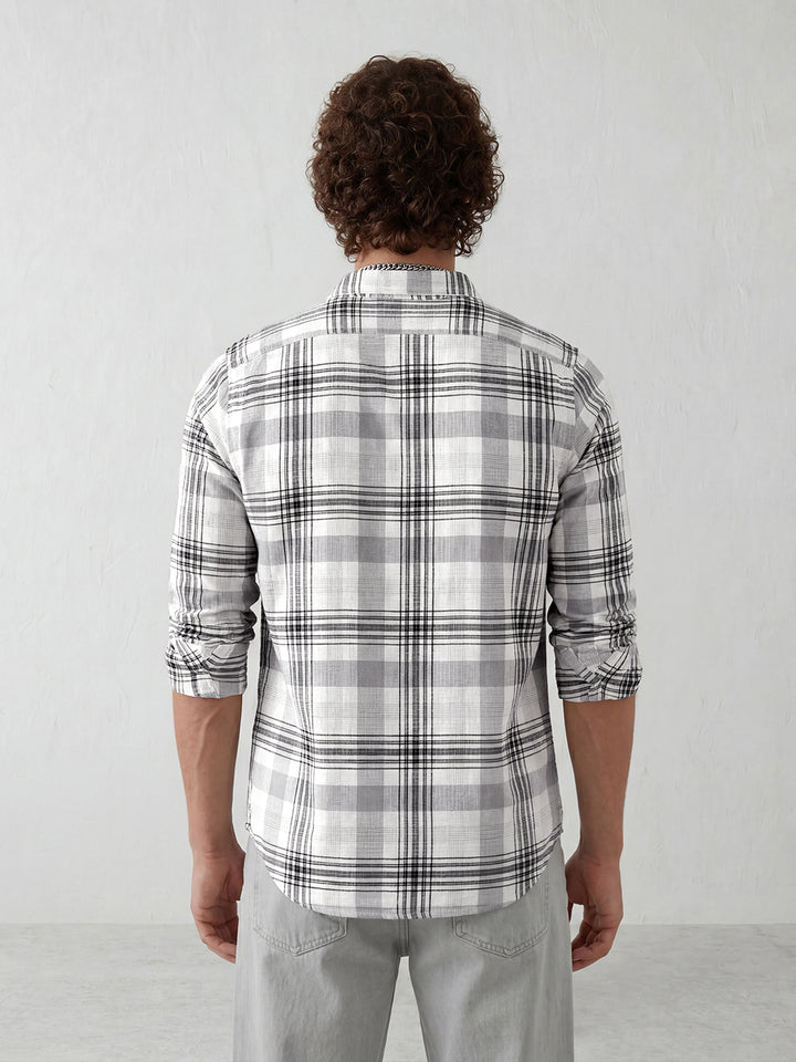 Men's casual checkered pattern shirt | Grey