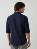 Solid Slim Fit Full Sleeve Shirt | Navy Blue