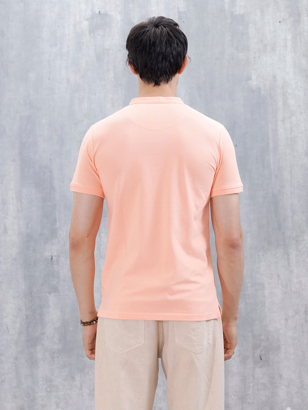 Wrogn Men's Henley T-Shirt | Orange