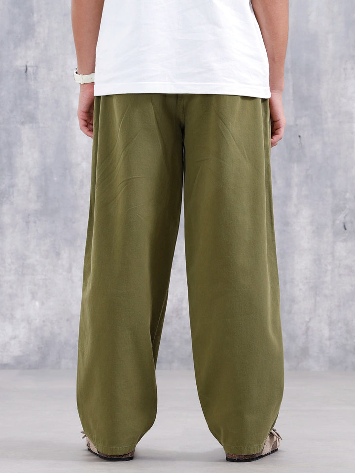 Men's Casual Loose Fit Trouser | Olive