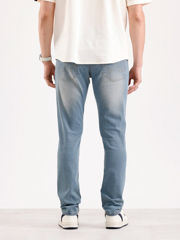 Faded Slim Fit Denim Jeans   |  Blue