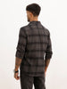 Slim Fit Full Sleeve Checkered Shirt | Dark Grey