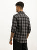 Slim Fit Checkered Full Sleeve Shirt | Dark Grey