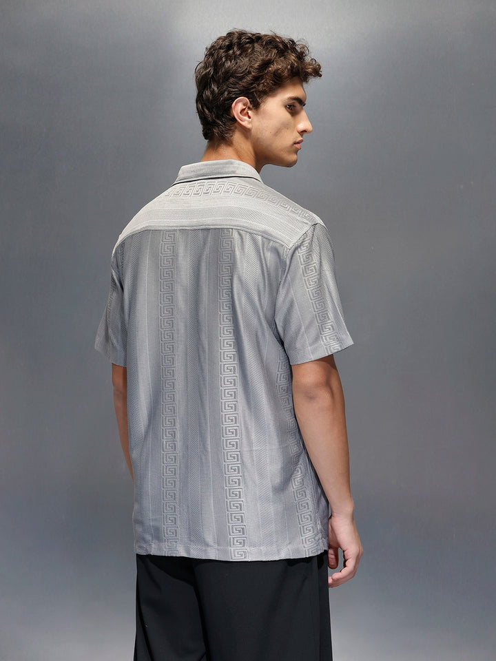 Men's Casual Regular Fit Half Sleeve Shirt  |  Grey