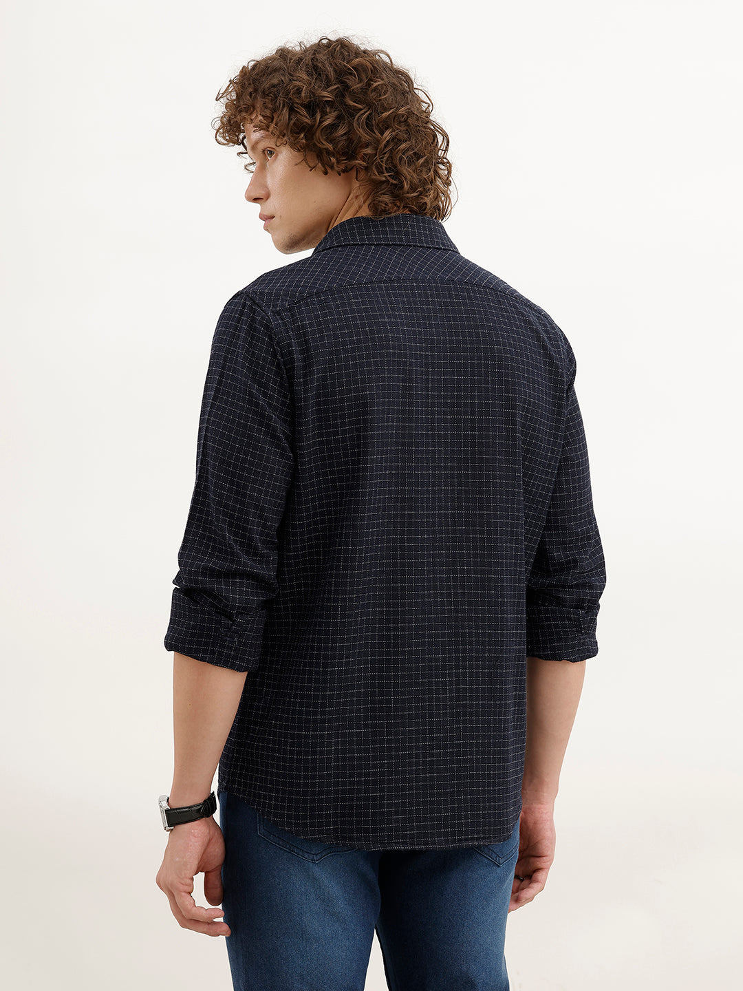 Slim Fit Double Pocket Shirt | Dark Blue