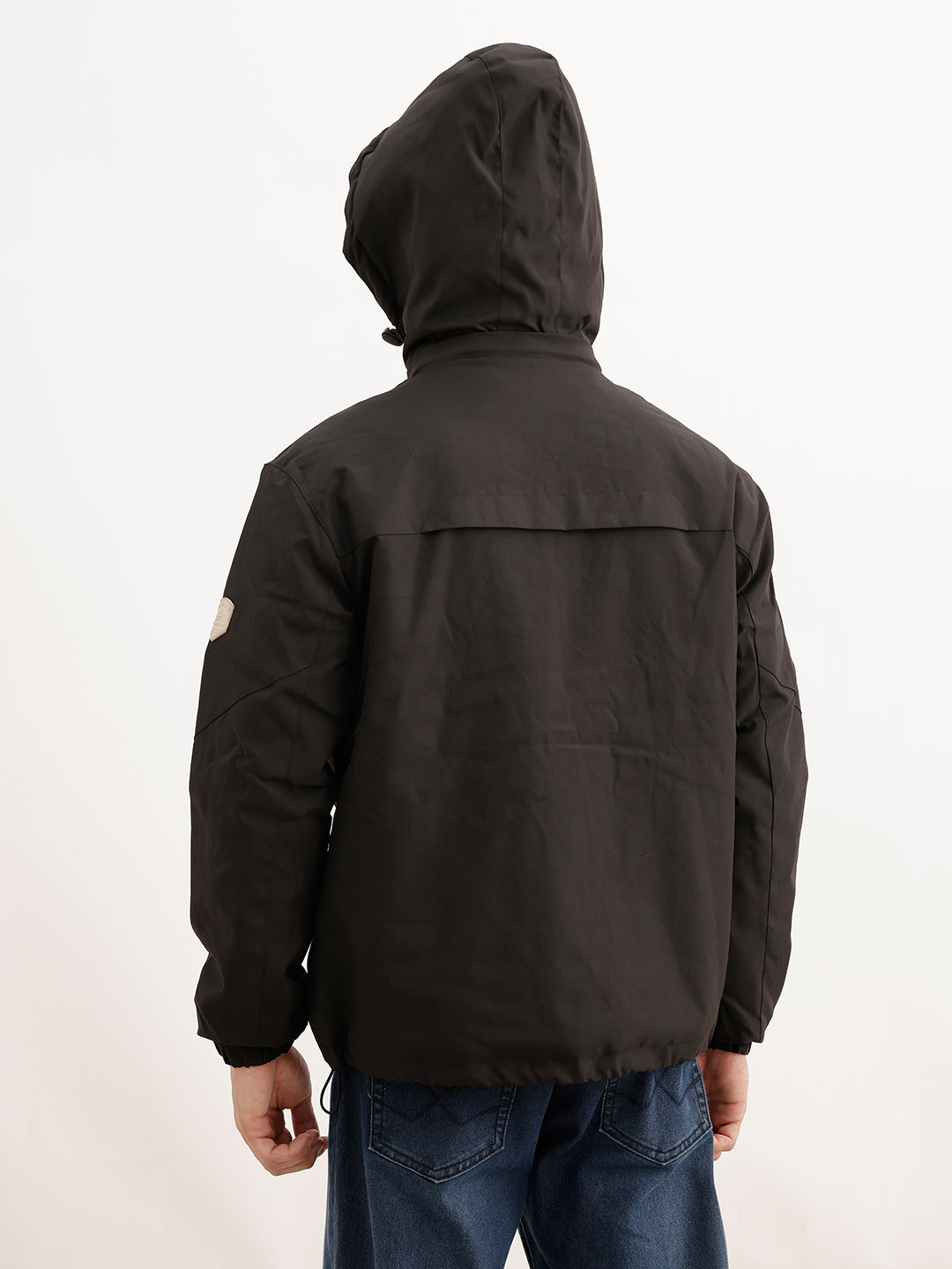 Solid Comfort Fit Hooded Jacket | Black | WJK02FSCM1001W