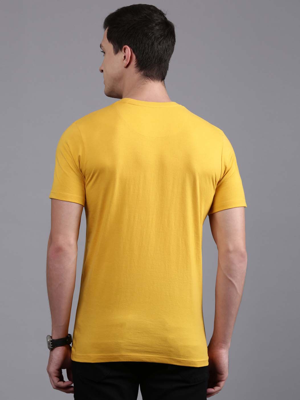 Wrogn Logo Printed Yellow T-Shirt