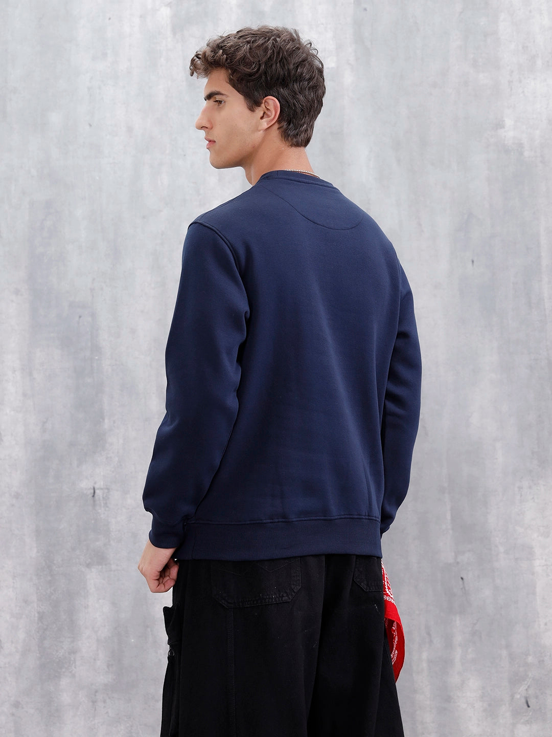 Men's Casual Branded Comfort Fit Sweatshirt  | Navy Blue