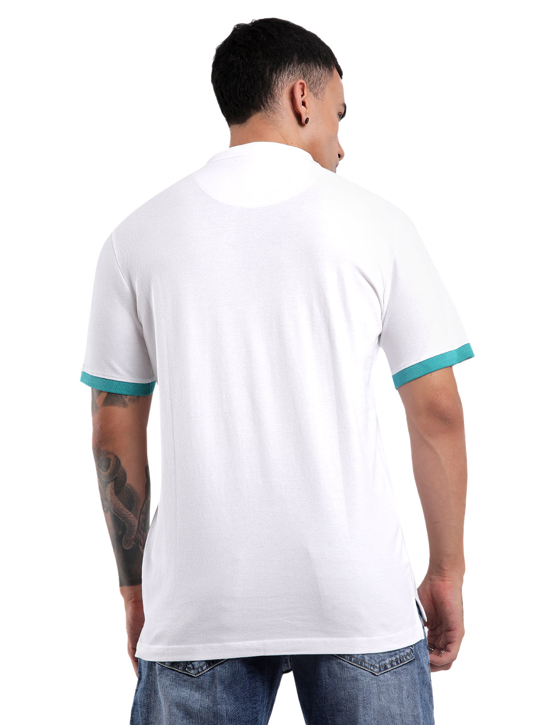 White Pique Basic Polo T-Shirt