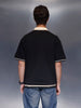 Men's Casual Oversized Contrast Detail Polo T-shirt  |  Black
