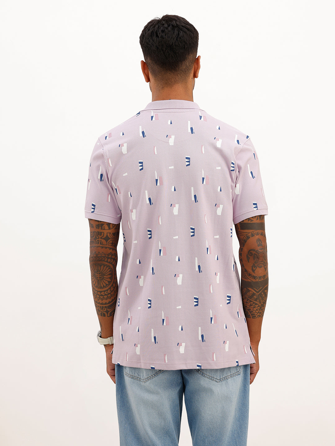 Slim Fit AOP Polo T-Shirt | Purple