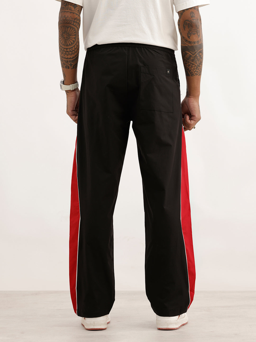 Classic Side Stripe Loose Fit Track Pant | Black
