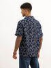 Classic Comfort Fit Jacquard Shirt | Navy Blue