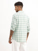 Textured Slim Fit Full Sleeve Shirt | Green