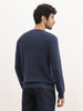 Solid Regular Fit Sweater | Navy Blue