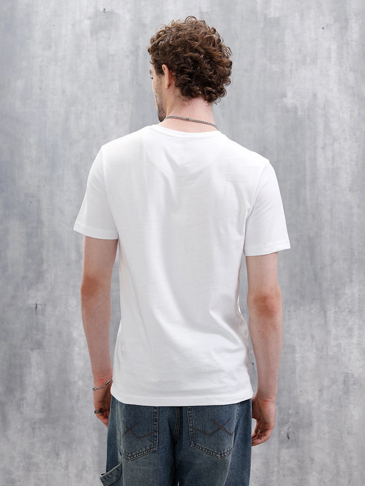Graffiti Printed Slim Fit T-Shirt | White