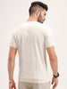 Solid Slim Fit Printed T-Shirt | Beige