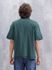 Men Oversized Fit Casual Johnny Collar T-shirt | Dark Green