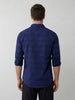 Men's casual slim fit abstract pattern shirt | Navy Blue