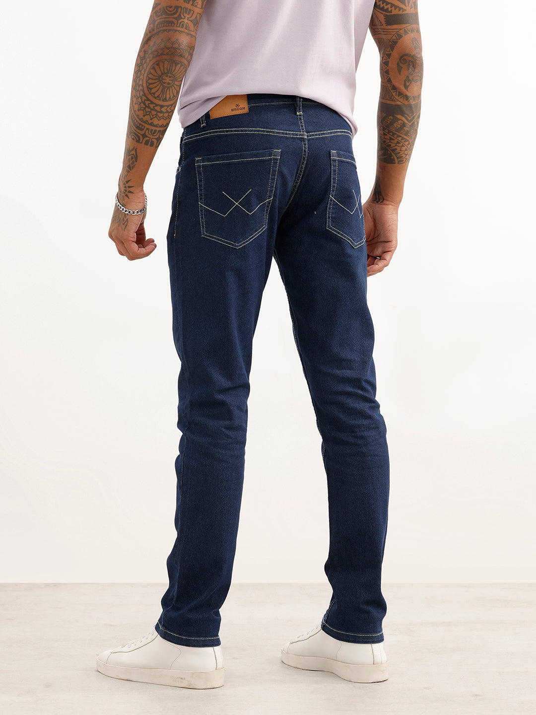 Solid Slim Fit Denim Jeans | Dark Blue