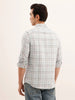Regular Fit Checkered Double Pocket Shirt | Light Blue