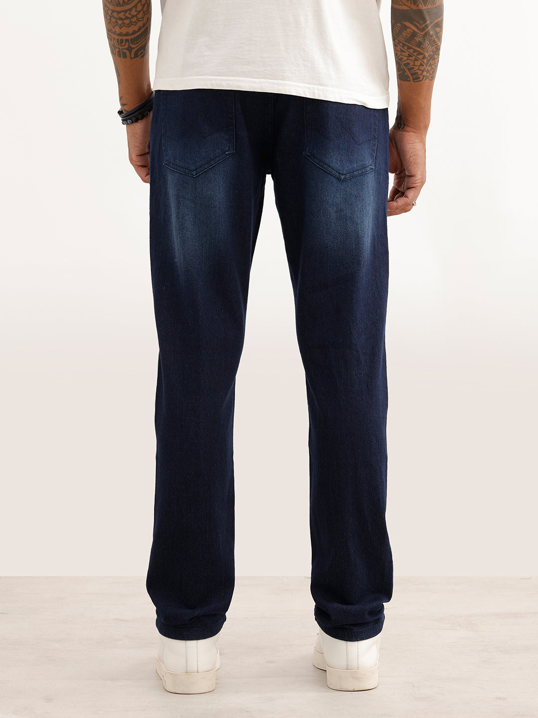Faded Slim Fit Denim Jeans | Dark Blue