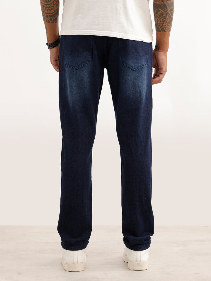 Faded Slim Fit Denim Jeans | Dark Blue