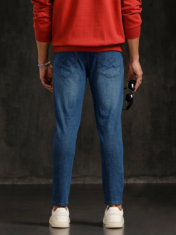 Heavy Fade Skinny Crop Jeans | Blue