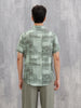 Fluid Viscose Shirt With Photo Reel Print  |  Green