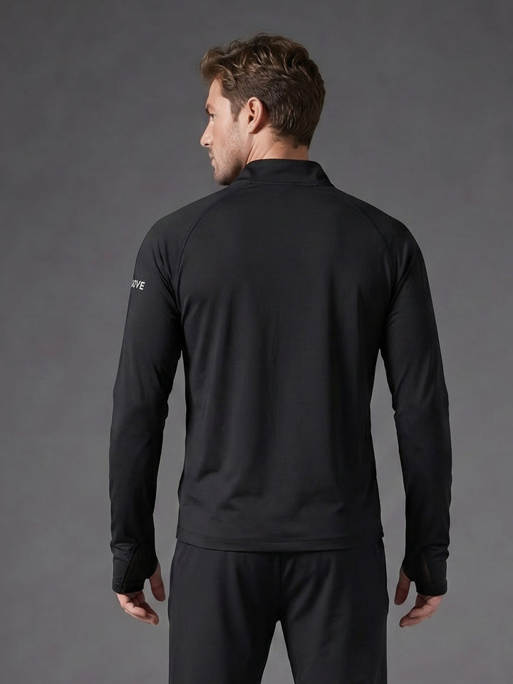 Quarter Zip Sweatshirt | Active |  Black