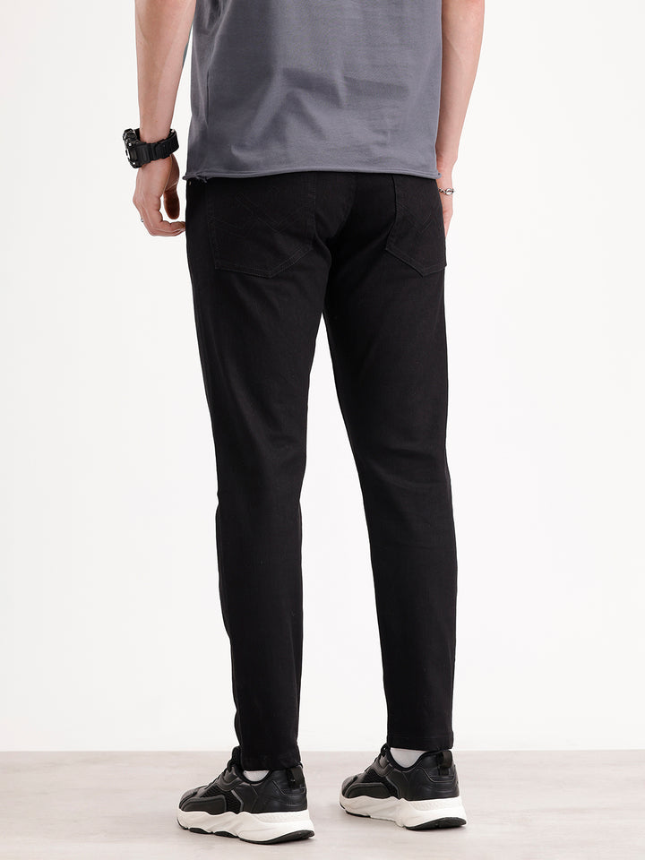 Solid Skinny Crop Denim Jeans | Black