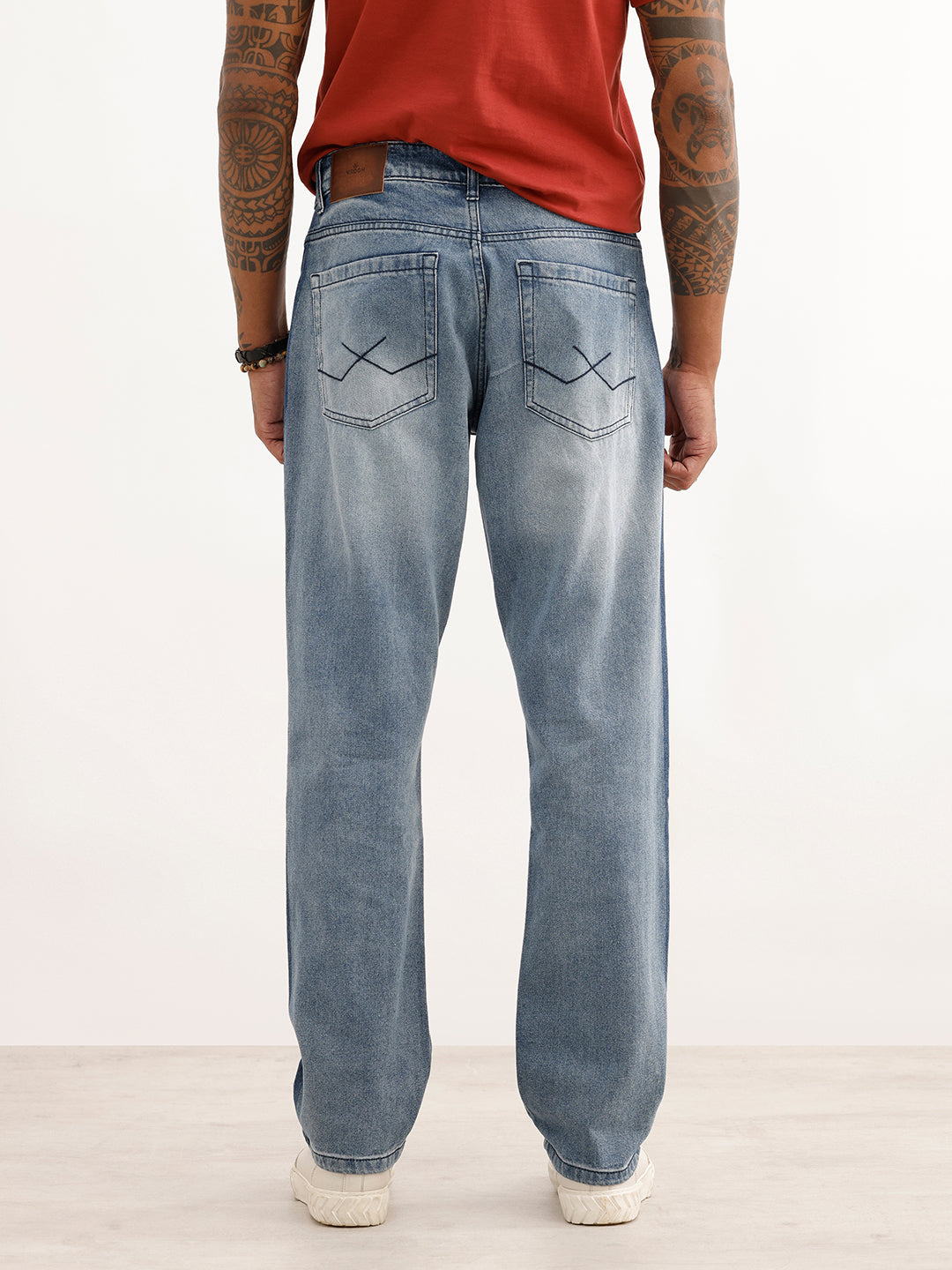 Faded Loose Fit Denim Jeans | Light Blue