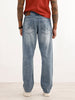 Faded Loose Fit Denim Jeans | Light Blue
