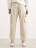 Solid Loose Fit Cargo Trouser | Beige
