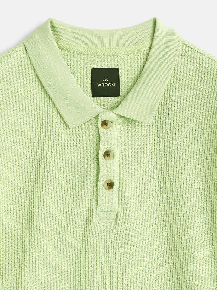 Solid Textured Polo | Green