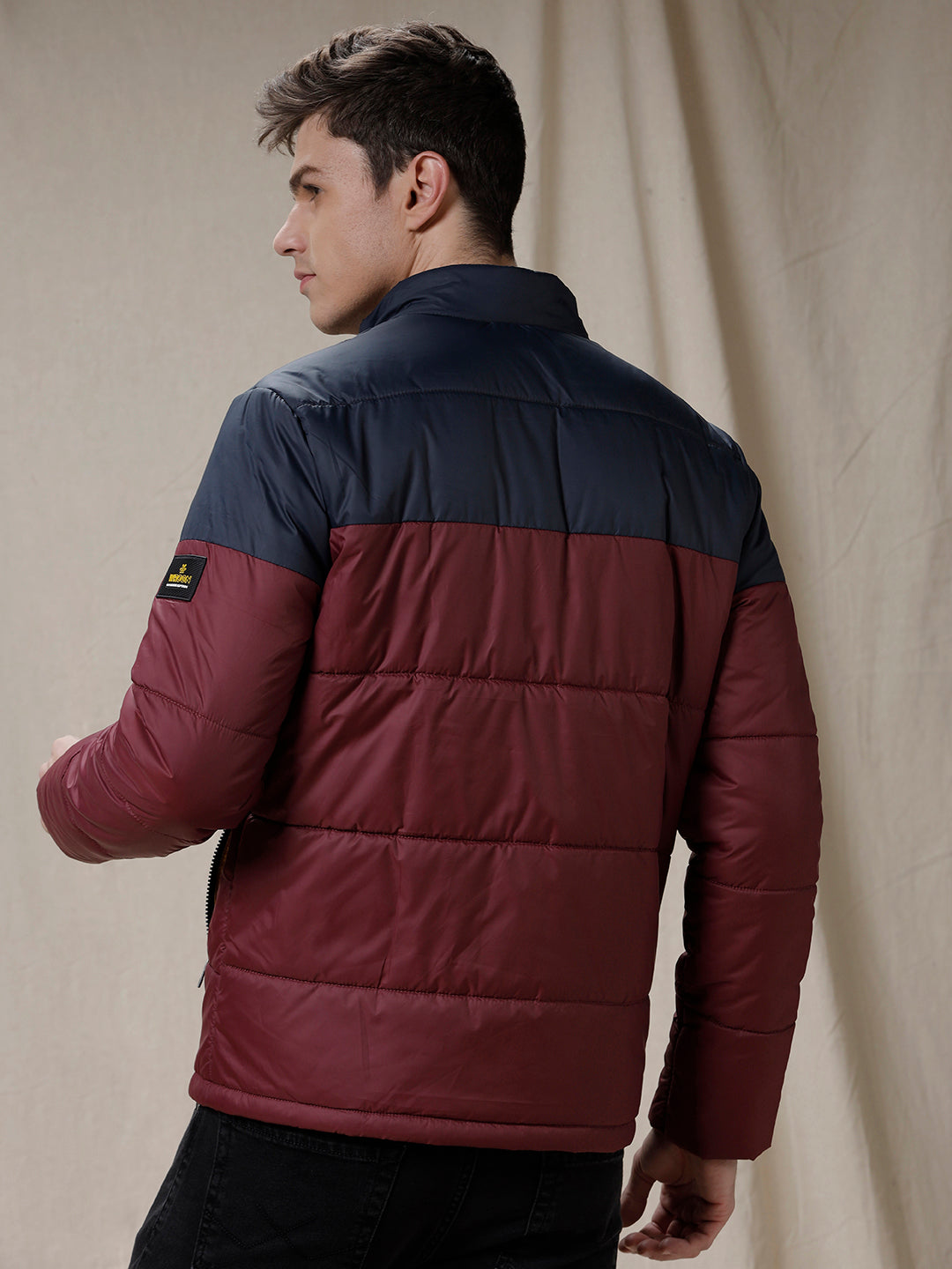 Colour Blocked Quilted Puffer Jacket