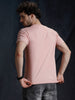 Colour Blocked Pink Casual T-Shirt