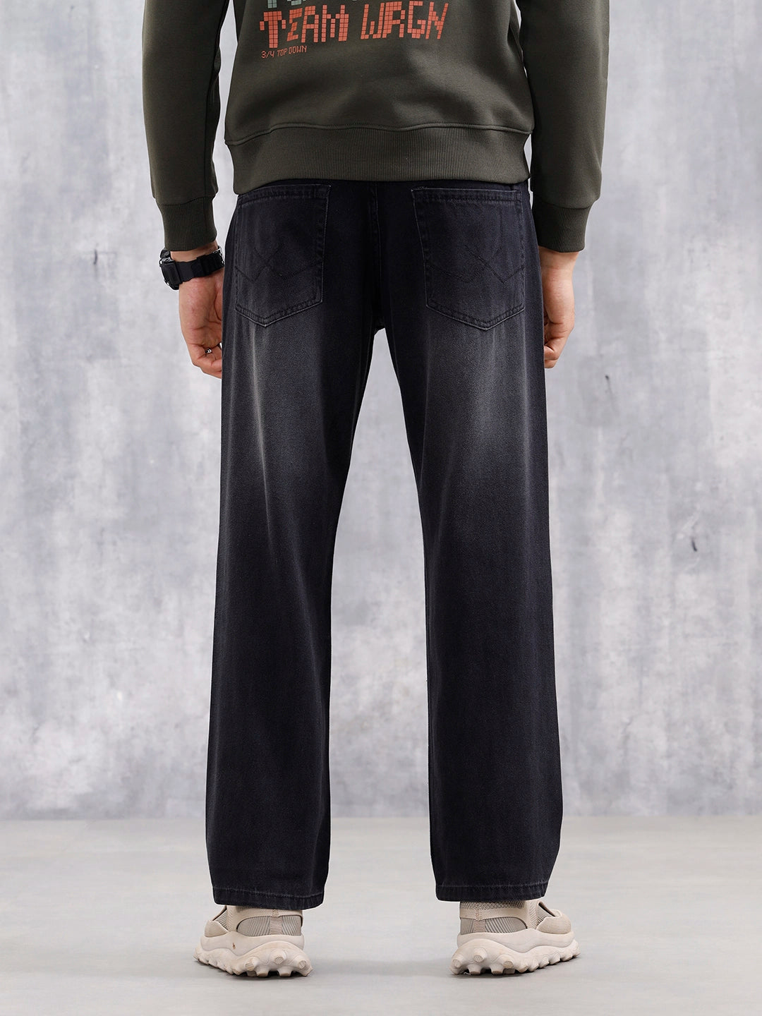Men's Casual Anti Fit Jeans | Black