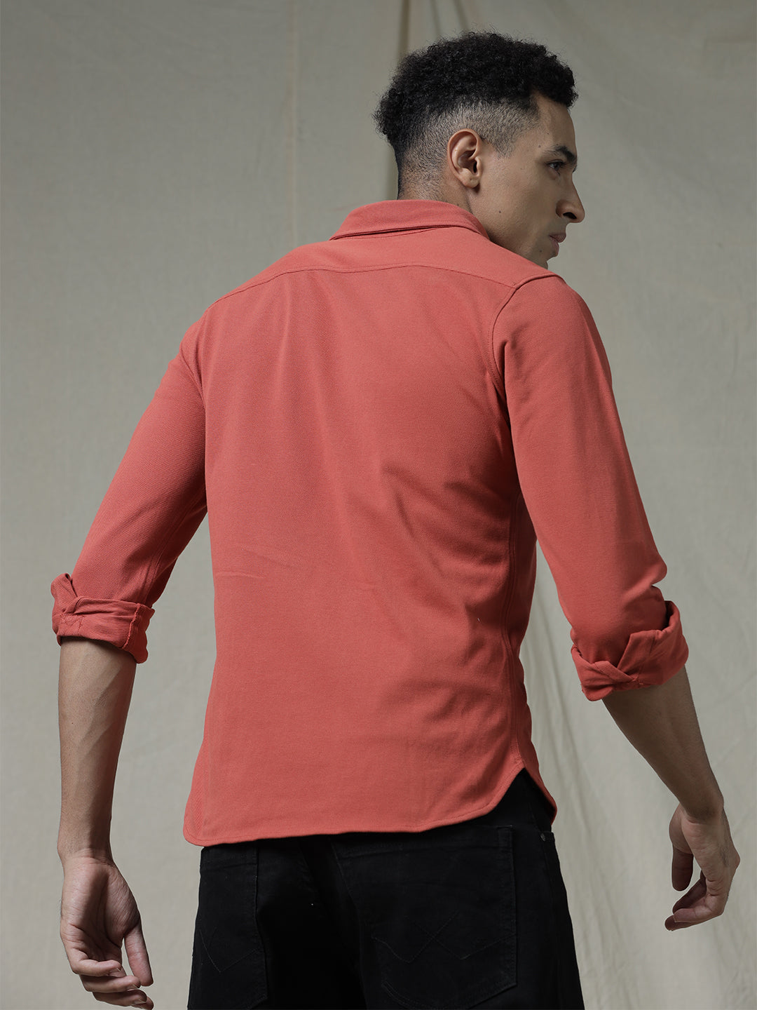 Solid Woven Rust Shirt