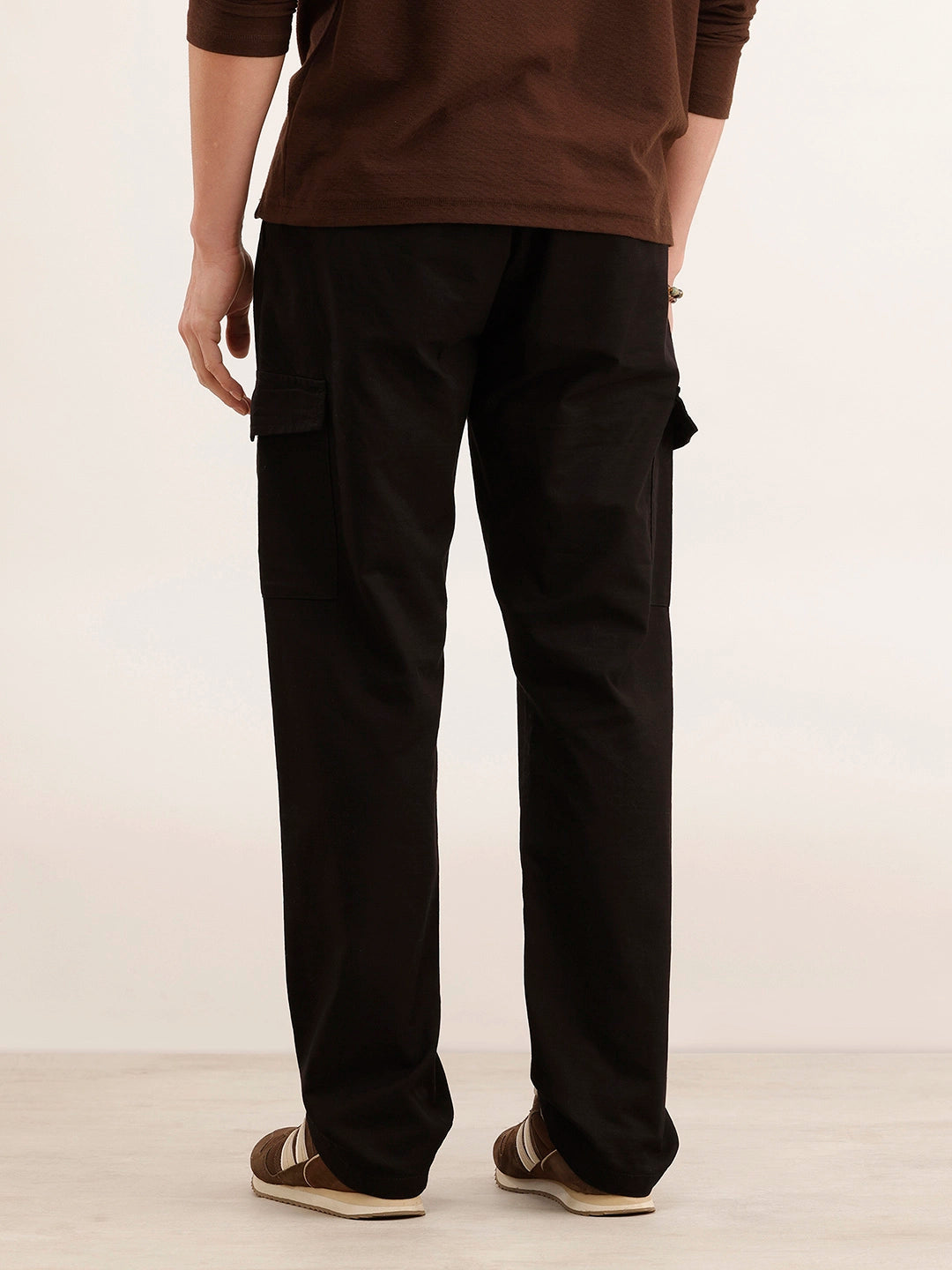 Anti Fit Solid Cargo Trouser | Black