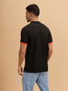 Contrast Details Slim Fit Polo T-Shirt |Black