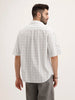 Oversized Fit Checkered Half Sleeve Shirt | White