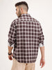 Oversized Fit Checkered Shirt | Brown
