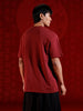 Oversize tshirt with warrior motif prints | Maroon