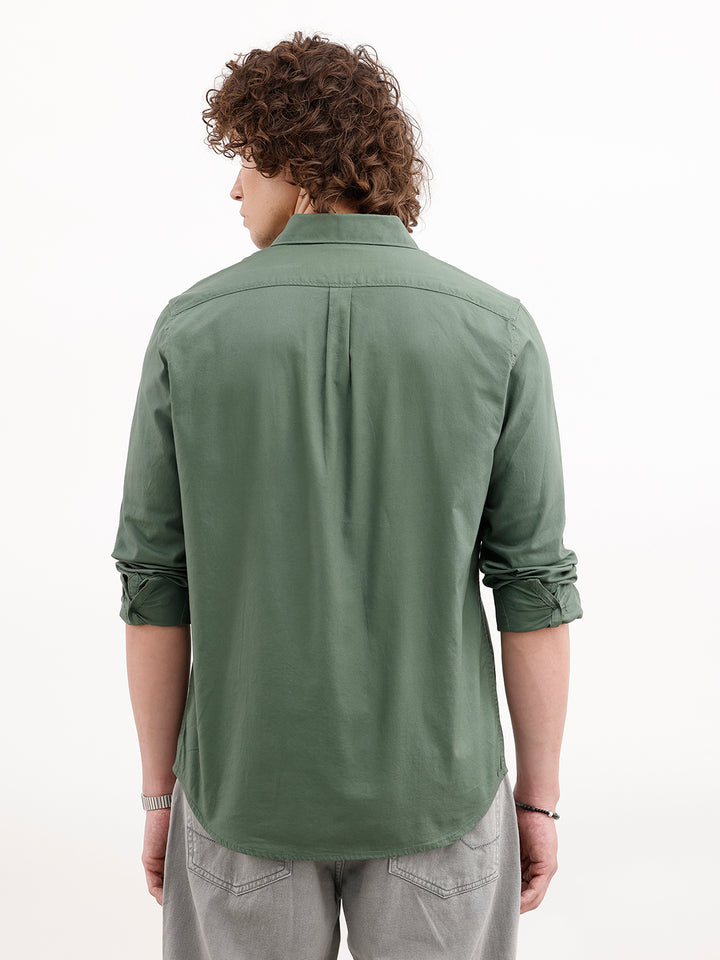 Solid Slim Fit Shirt | Green
